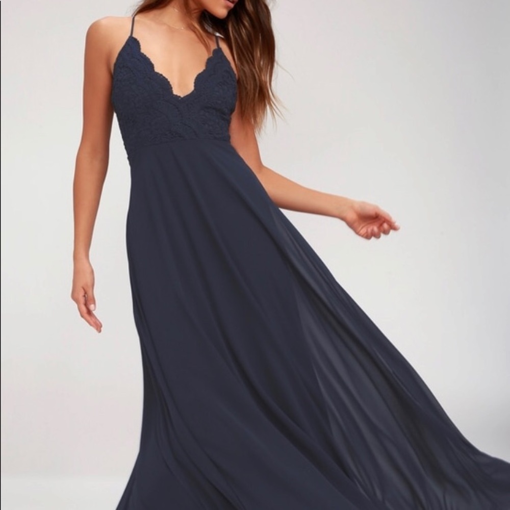Madalyn Navy Lace Maxi Dress